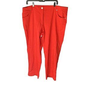 Zac & Rachel Womens Tapered Leg Ankle Pants Red 5 Pocket Design Plus Size 20W